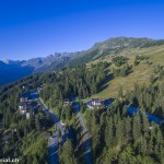 Prise de vue aérienne de l'hôtel-Restaurant "La Cambuse" à Thyon - Les Collons, Valais / Suisse